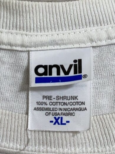 画像：ANVIL00s/Tシャツ/XL/コットン/WHT3