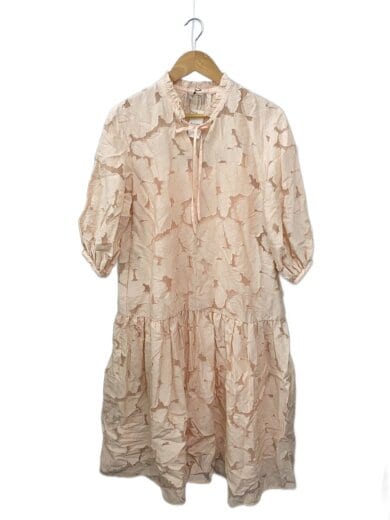 商品画像：ブルームカットジャガード/フリルネックギャザー/長袖ワンピース/36/11-06-31-06833 1