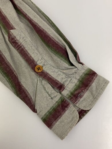 商品画像：ハーフジップ/ネップ/長袖シャツ/L/コットン/GRY/ストライプ 6