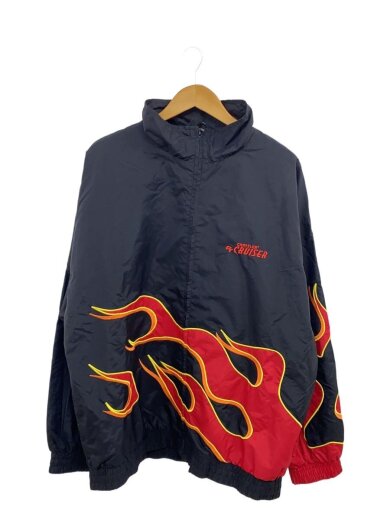 商品画像：90s/ファイヤーパターン/フレイム/ジャケット/XXL/ナイロン/BLK 1