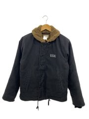 N-1/裏ボア/デッキジャケット/36/--/BLK/無地/NXsx15122