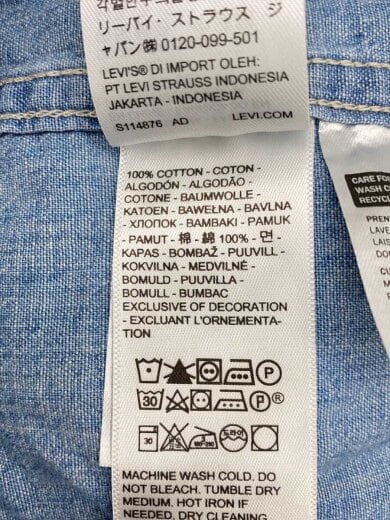 商品画像：シャンブレーシャツ/M/コットン/BLU/無地 4