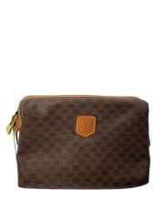 マカダム柄/ポーチ/PVC/BRW/総柄