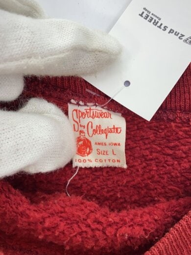 商品画像：sportswear by collegiate/60s/フロッキー/スウェット/L/コットン/RED/プリント 3