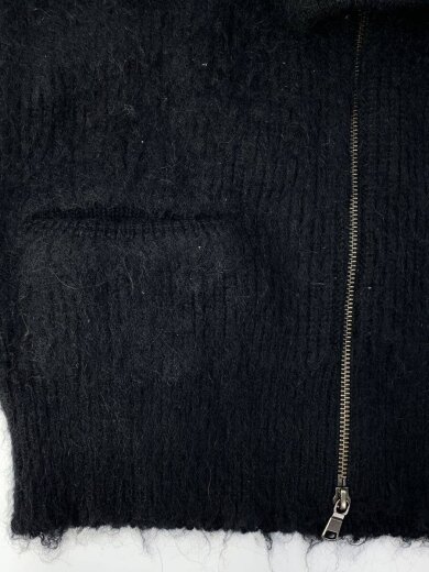 商品画像：24AW/畔ひょっとこ起毛 JIP VESTニットベスト(厚手)/1/アルパカ/BLK/無地 7