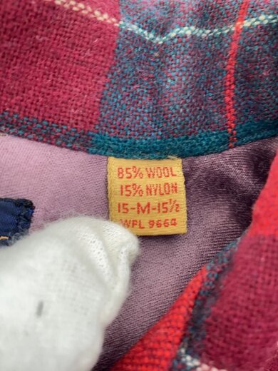 商品画像：WOOL O THE WEST/50-60s/開襟/ネルシャツ/M/ウール/RED/チェック 4