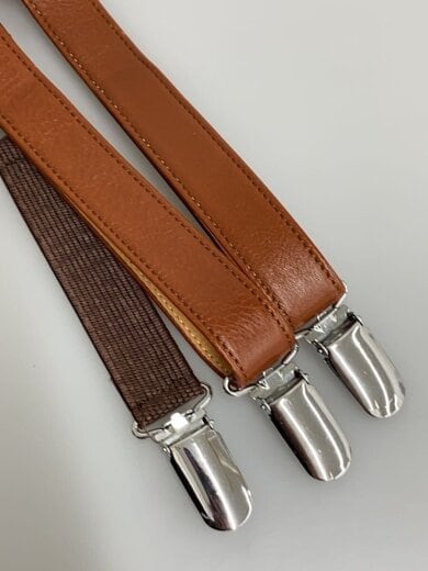 商品画像：サスペンダー/服飾雑貨/レザー/BRW/無地/レディース 4