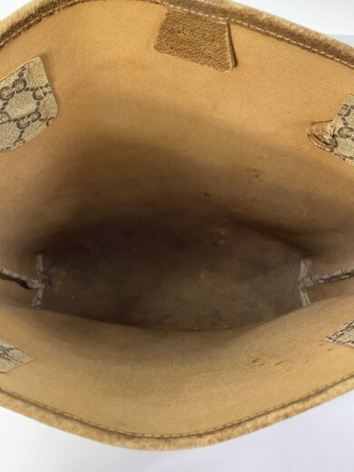 商品画像：トートバッグ/70-80s/OLD GUCCI/シェリーライン/キャンバス/KHK/総柄 6