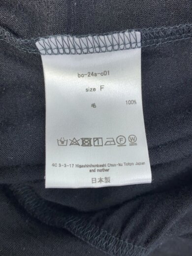 商品画像：カットソー/ノースリーブ/Wool N/FREE/ウール/BLK/無地/bo-24a-c01 4