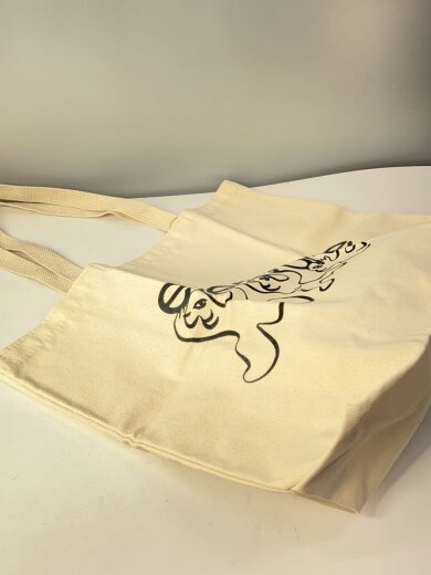 商品画像：Vincent TOTE BAG/トートバッグ/キャンバス/WHT/プリント 5