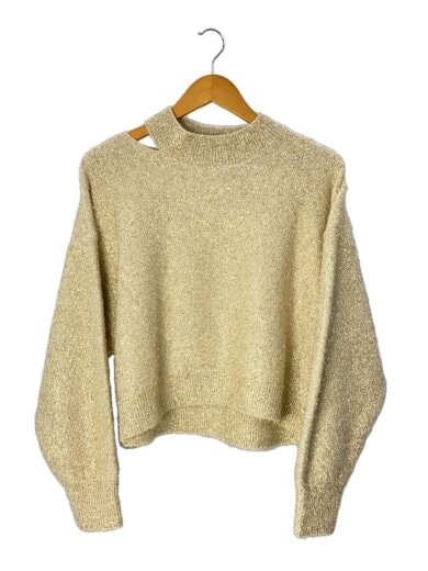 商品画像：24AW/ラメヤーンニット/ニット・セーター(厚手)/36/ポリエステル/GLD/無地 1
