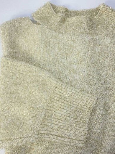 商品画像：24AW/ラメヤーンニット/ニット・セーター(厚手)/36/ポリエステル/GLD/無地 6