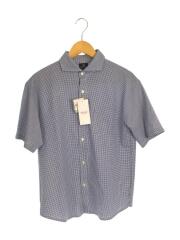 ビームスハート/半袖シャツ/M/コットン/ネイビー/千鳥格子