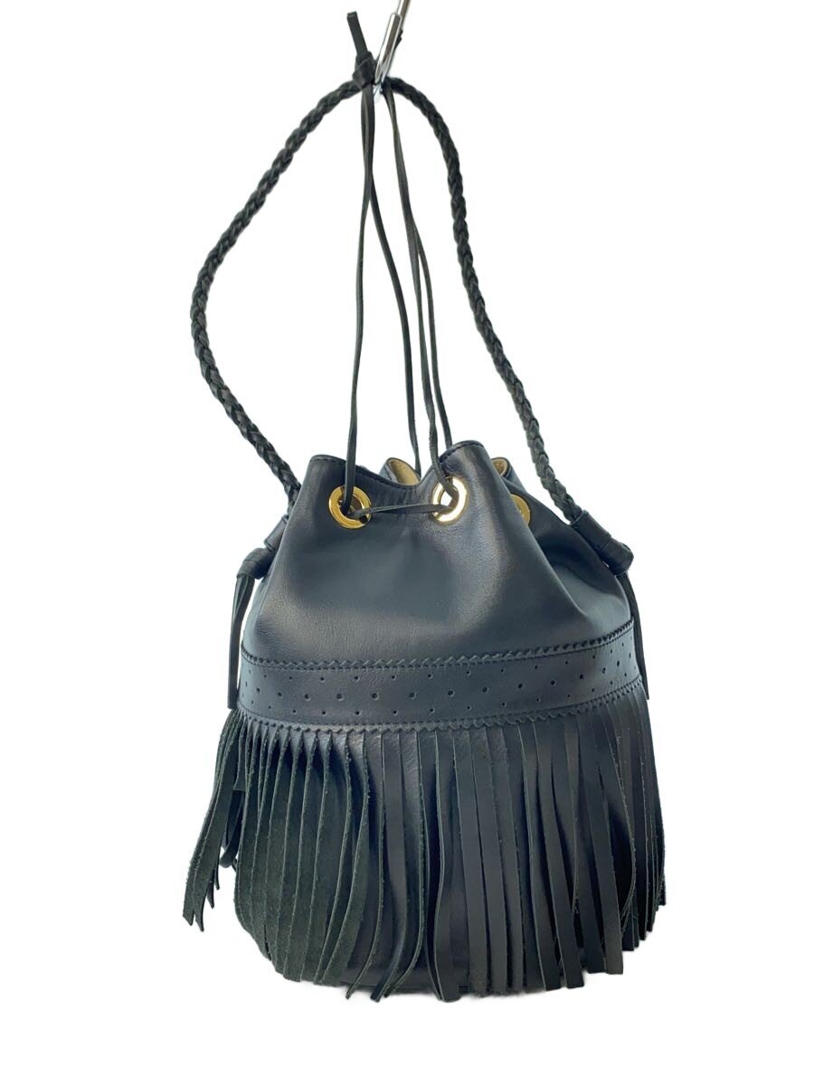 J&M DAVIDSON / ショルダーバッグ/レザー/BLK/無地