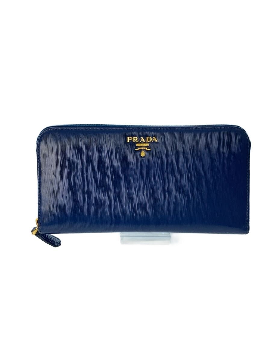 PRADA / 長財布/レザー/BLU/レディース