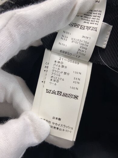 商品画像：キャップ/--/ウール/BLK/無地/レディース/21-05889 6