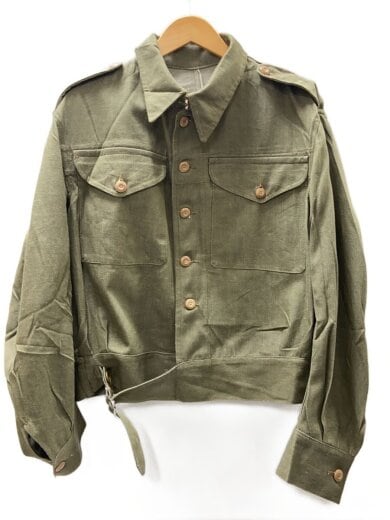 商品画像：50s/グリーンデニム/ミリタリージャケット/6/デニム/KHK/無地/イギリス軍 1