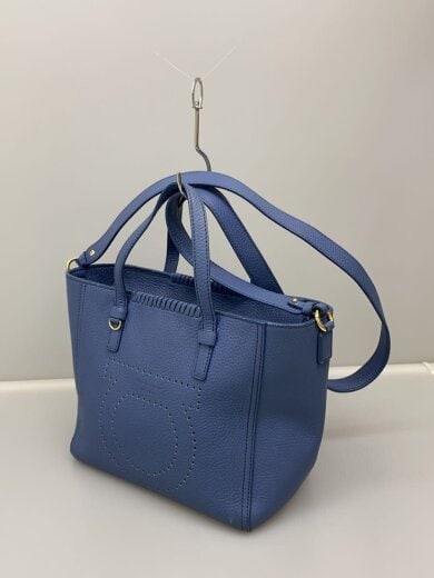画像：Salvatore Ferragamoショルダーバッグ/レザー/BLU/無地/GG-21G7152