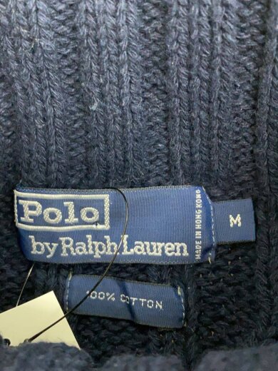 商品画像：ニット・セーター(厚手)/M/コットン/NVY/無地/90s 3