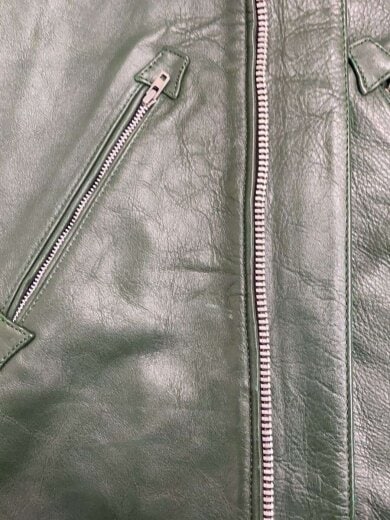 商品画像：70s～/JUST LEATHER/シングルライダースジャケット/--/レザー/GRN/無地 5