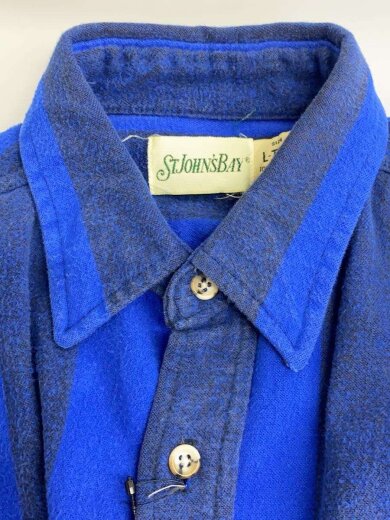 商品画像：80s～/usa製/ネルシャツ/L/コットン/BLU/ストライプ 5