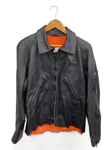 商品画像：polizia/レザージャケット・ブルゾン/--/レザー/BLK/無地 1