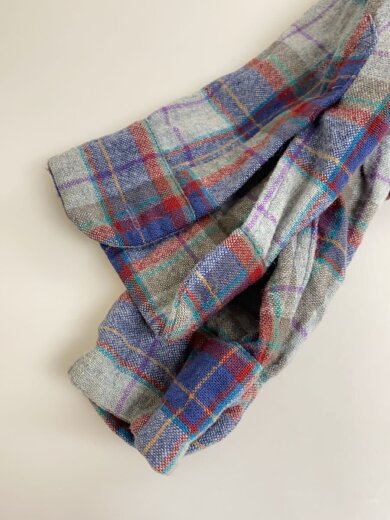 商品画像：70s/usa製/開襟/長袖シャツ/M/ウール/GRY/チェック 4