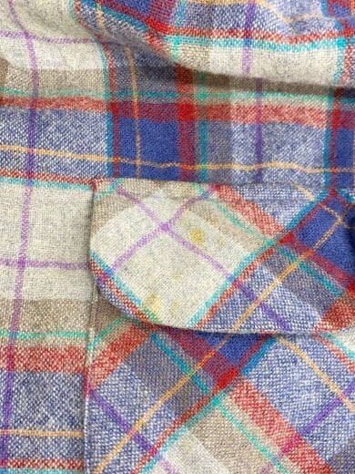 商品画像：70s/usa製/開襟/長袖シャツ/M/ウール/GRY/チェック 5