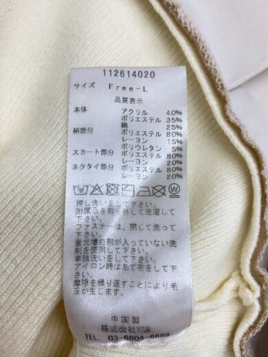 商品画像：長袖ワンピース/FREE/アクリル/IVO/ストライプ/112614020// 4