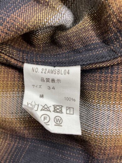 商品画像：長袖シャツ/34/コットン/BLK/チェック/22AMSBL04 4