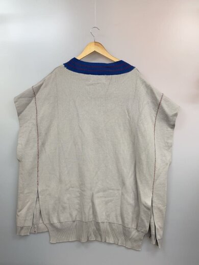 商品画像：homme/ニットベスト(厚手)/--/コットン/BEG/無地/ms-221-024 2