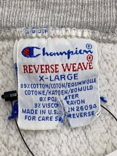 商品画像：reverse weave/90s/usa製/完全目無し/スウェット/XL/コットン/GRY/無地 3