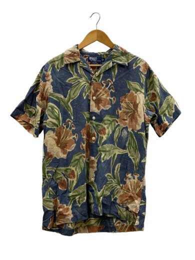 商品画像：90s/VINTAGE CAMP/リネン混/開襟/アロハシャツ/S/コットン/IDG/花柄// 1