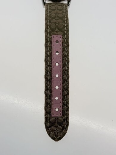 商品画像：腕時計/アナログ/レザー/PNK/KHK/電池切れ 5