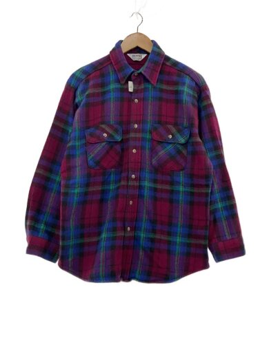 商品画像：長袖シャツ/L/コットン/PUP/チェック/70S/USA製/ヘビーネル 1