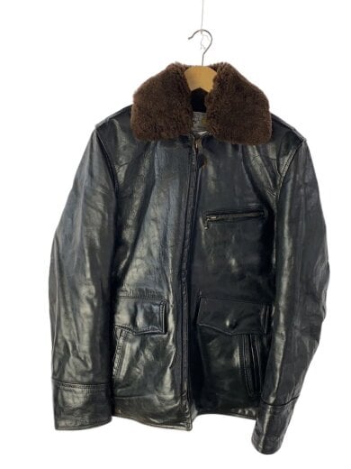 商品画像：フライトジャケット/36/レザー/BLK/ホースハイド/ロングハーフベルト/ボア 1