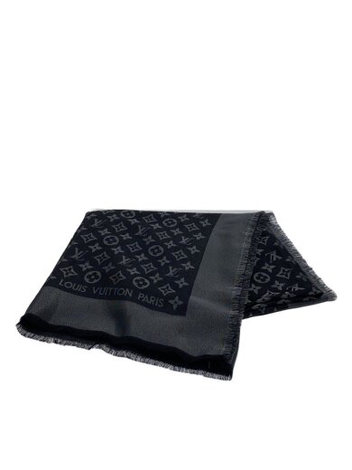 商品画像：ショール・モノグラムシャイン_モノグラム/シルク/BLK/レディース 1