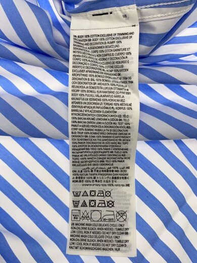 商品画像：シャツワンピース/--/コットン/ブルー/ストライプ// 4