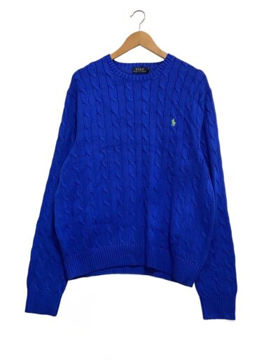 商品画像：ニット・セーター(厚手)/XL/コットン/BLU/ケーブルニット// 1