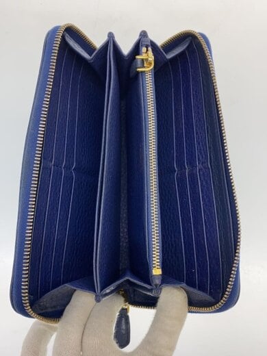画像：PRADA長財布/レザー/NVY/レディース4