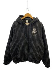 ジャケット/L/ウール/BLK/ストライプ/DR4023-010/22AW/×STUSSY/Stripe Wool