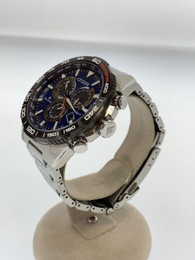 商品画像：ソーラー腕時計/アナログ/ステンレス/NVY/SLV/E660-r010514 2