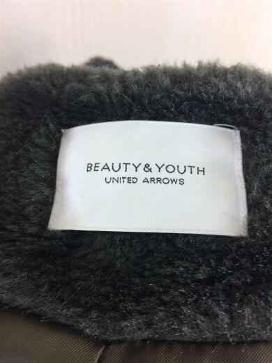 画像：BEAUTY&YOUTH UNITED ARROWSコート/M/フェイクファー/エコファー/グレー/ロングコート/ノーカラー/3