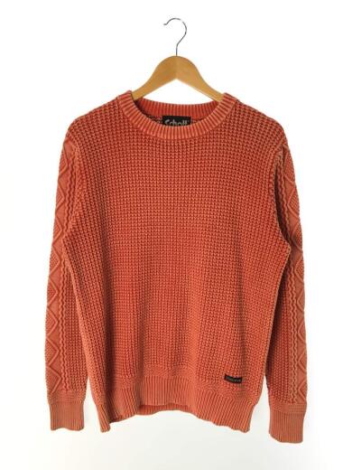 画像：Schottダルカラー/クルーネックセーター/ケーブルニット/M/コットン/オレンジ/くすみカラー/レプリカ1