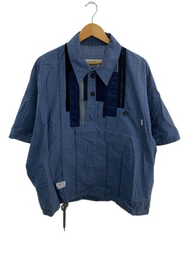 商品画像：半袖シャツ/FREE/コットン/BLU/チェック/E02-PS24S 1