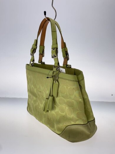 画像：COACHスモールキャリーオール_シグネチャー_ベージュ/キャンバス/GRN2