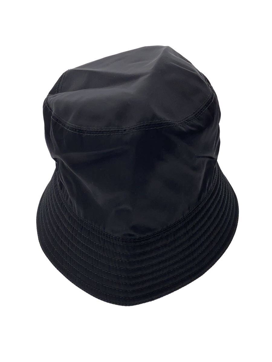 PRADA / バケットハット/M/ナイロン/BLK/無地/メンズ/2HC137