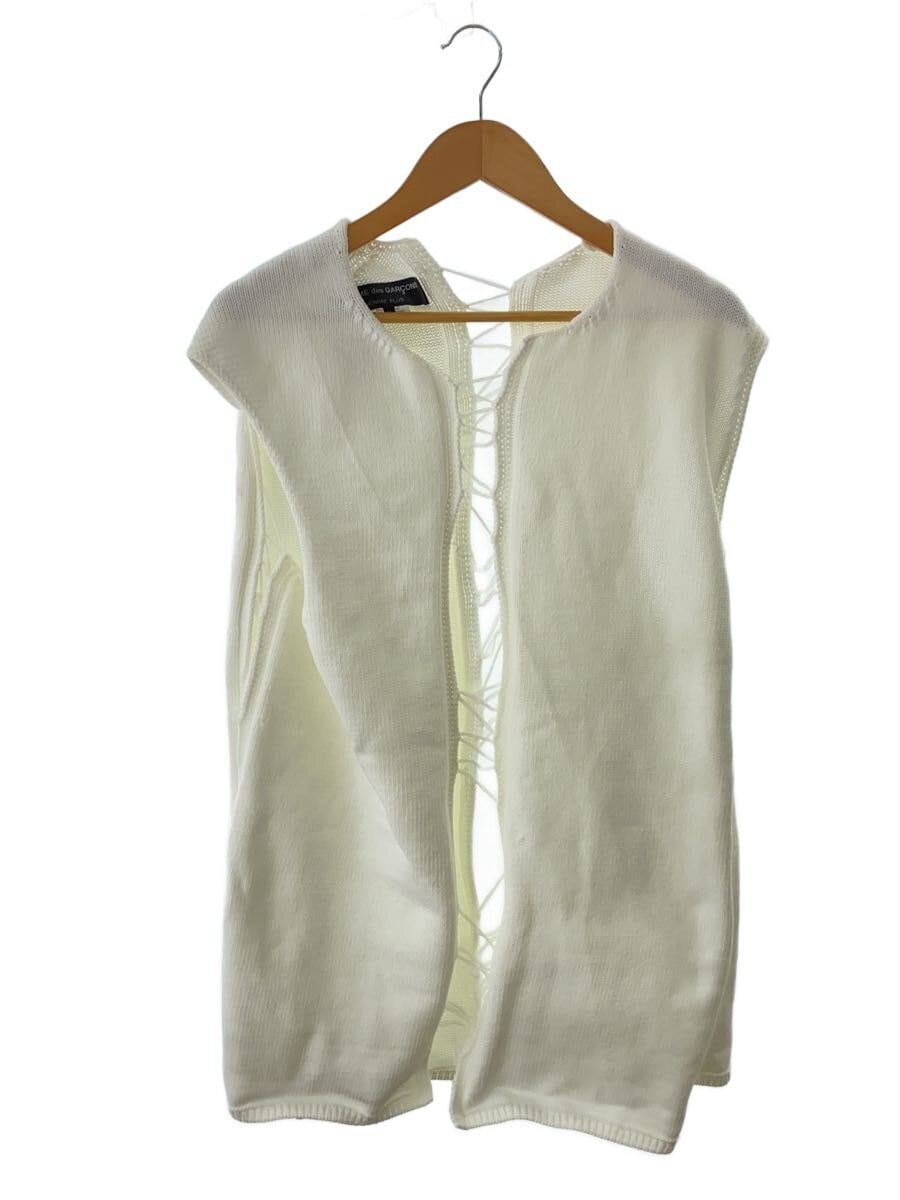 COMME des GARCONS HOMME PLUS / 22SS/花の存在期/ニットベスト(薄手)/M/ポリエステル/WHT/無地/PI-N013