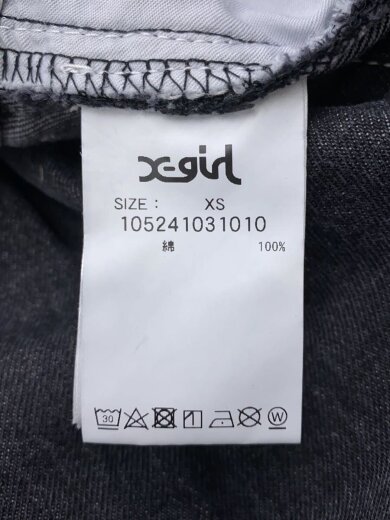 画像：X-girlワイドパンツ/XS/コットン/BLK/無地/1052410310105