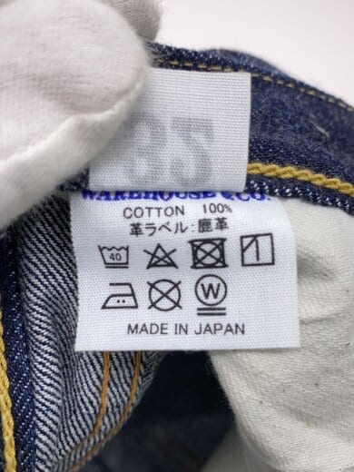 画像：WAREHOUSEストレートパンツ/32/コットン/IDG/無地/1001xx5